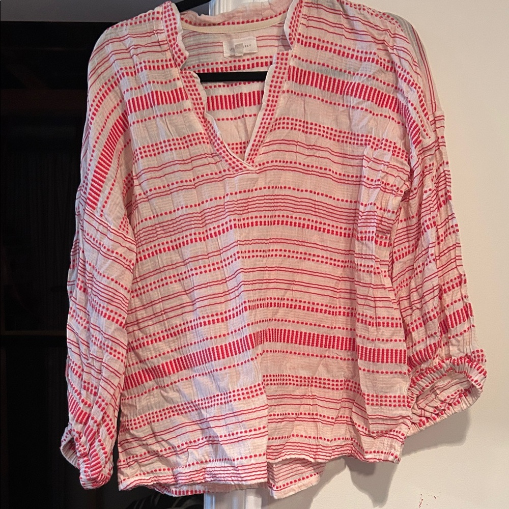 Lou &Grey Embroidered Red and cream cotton Blouse